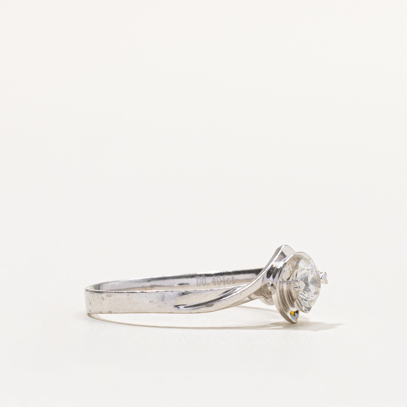 Platinum Bezel Set Diamond Ring | 0.40ct SI1 F | SZ 7.5
