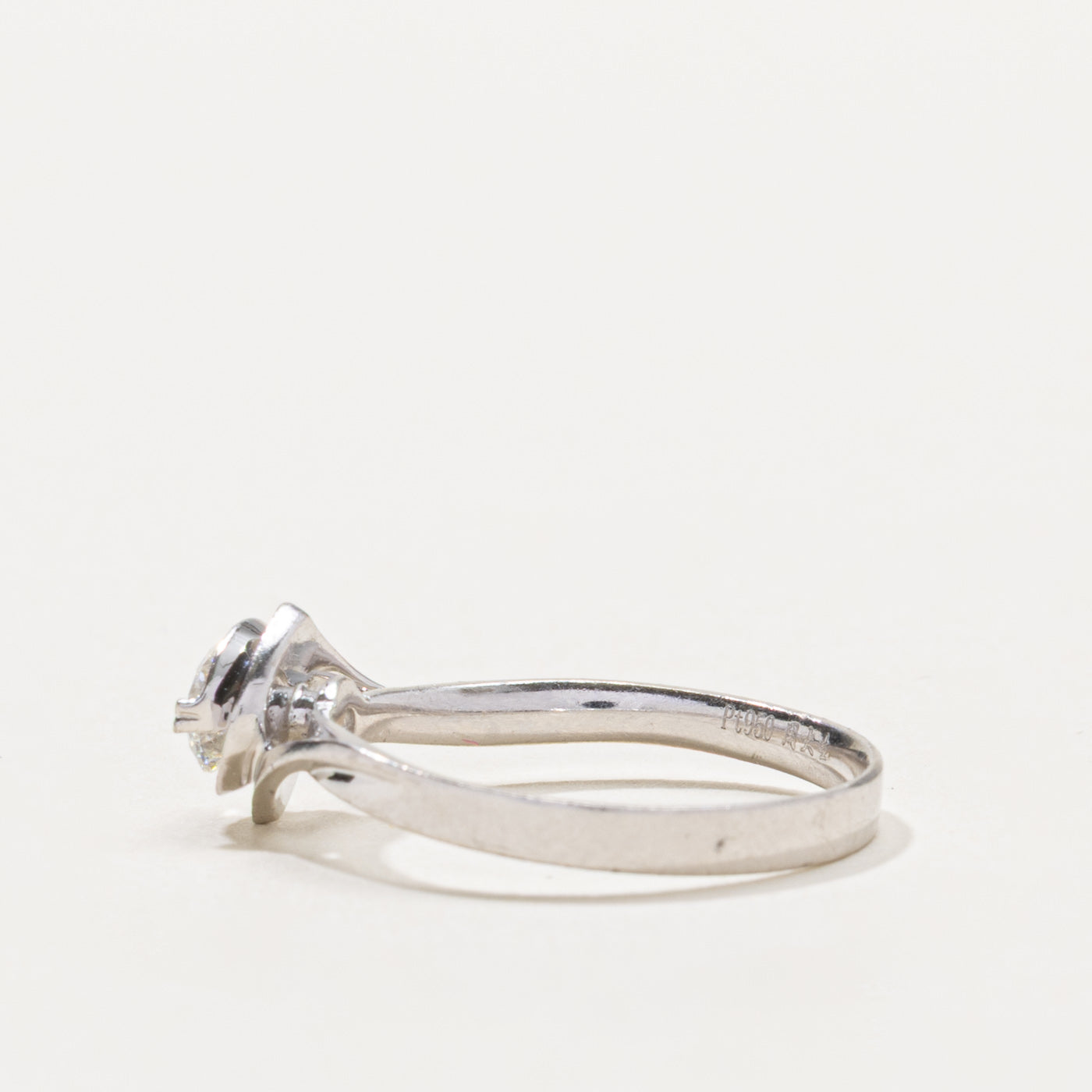 Platinum Bezel Set Diamond Ring | 0.40ct SI1 F | SZ 7.5