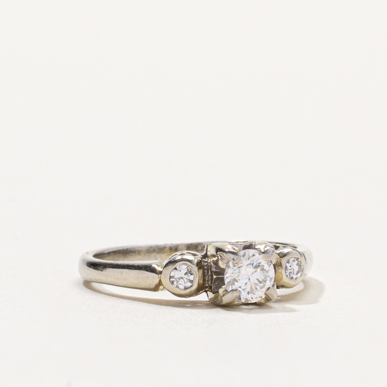18k Transitional Cut Diamond Three Stone Ring | 0.25ctw | SZ 4