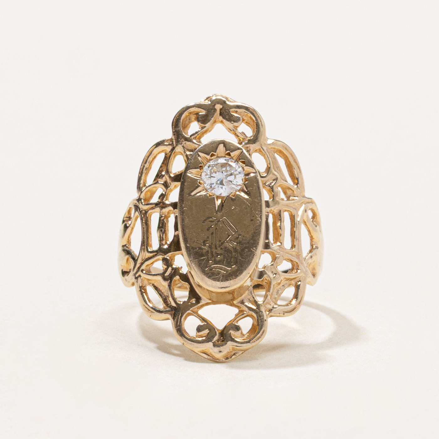 10k Star Set Diamond Openwork Ring | 0.17ctw | SZ 4.5