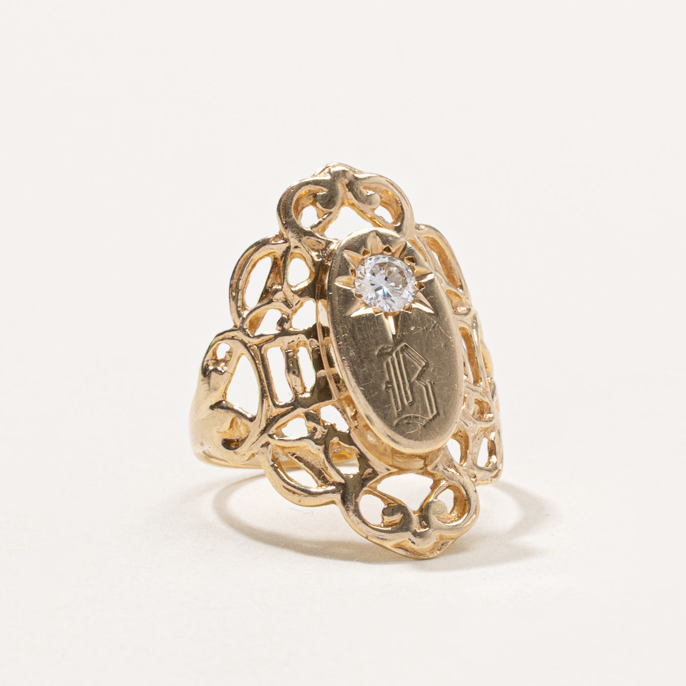 10k Star Set Diamond Openwork Ring | 0.17ctw | SZ 4.5