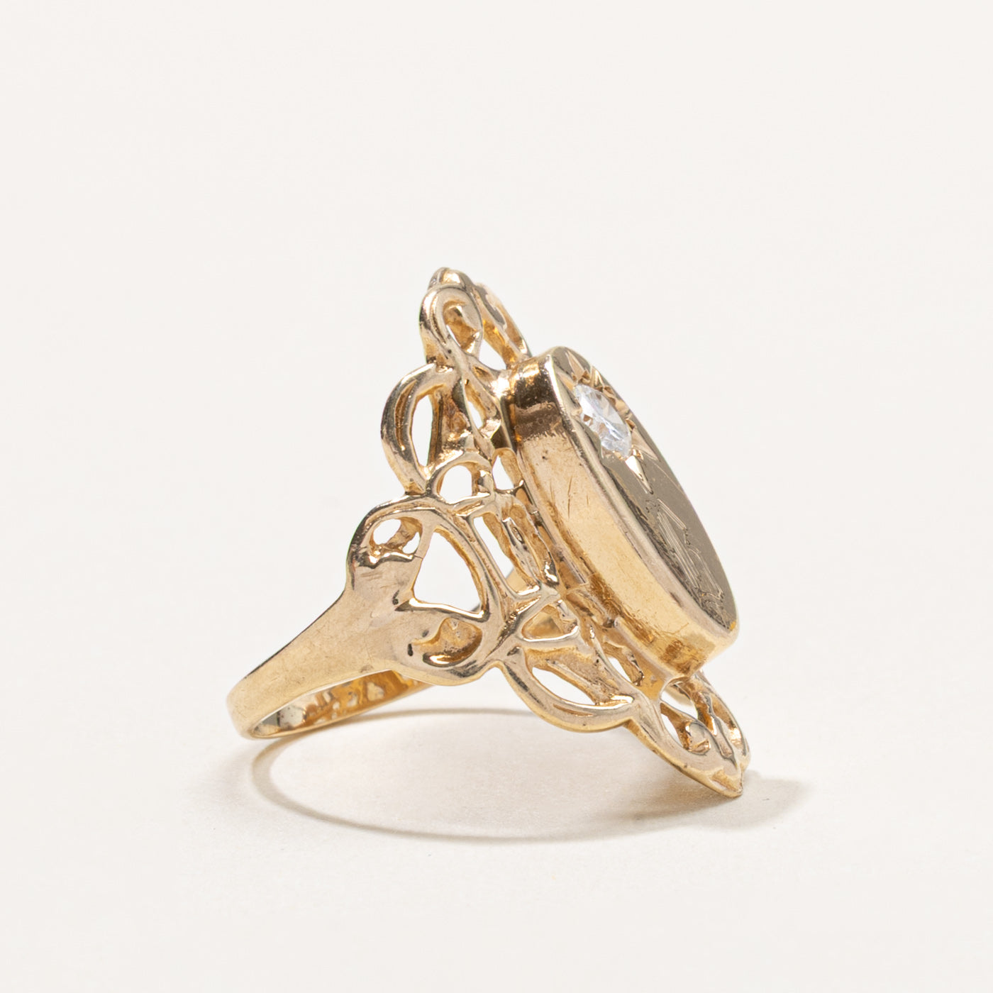 10k Star Set Diamond Openwork Ring | 0.17ctw | SZ 4.5