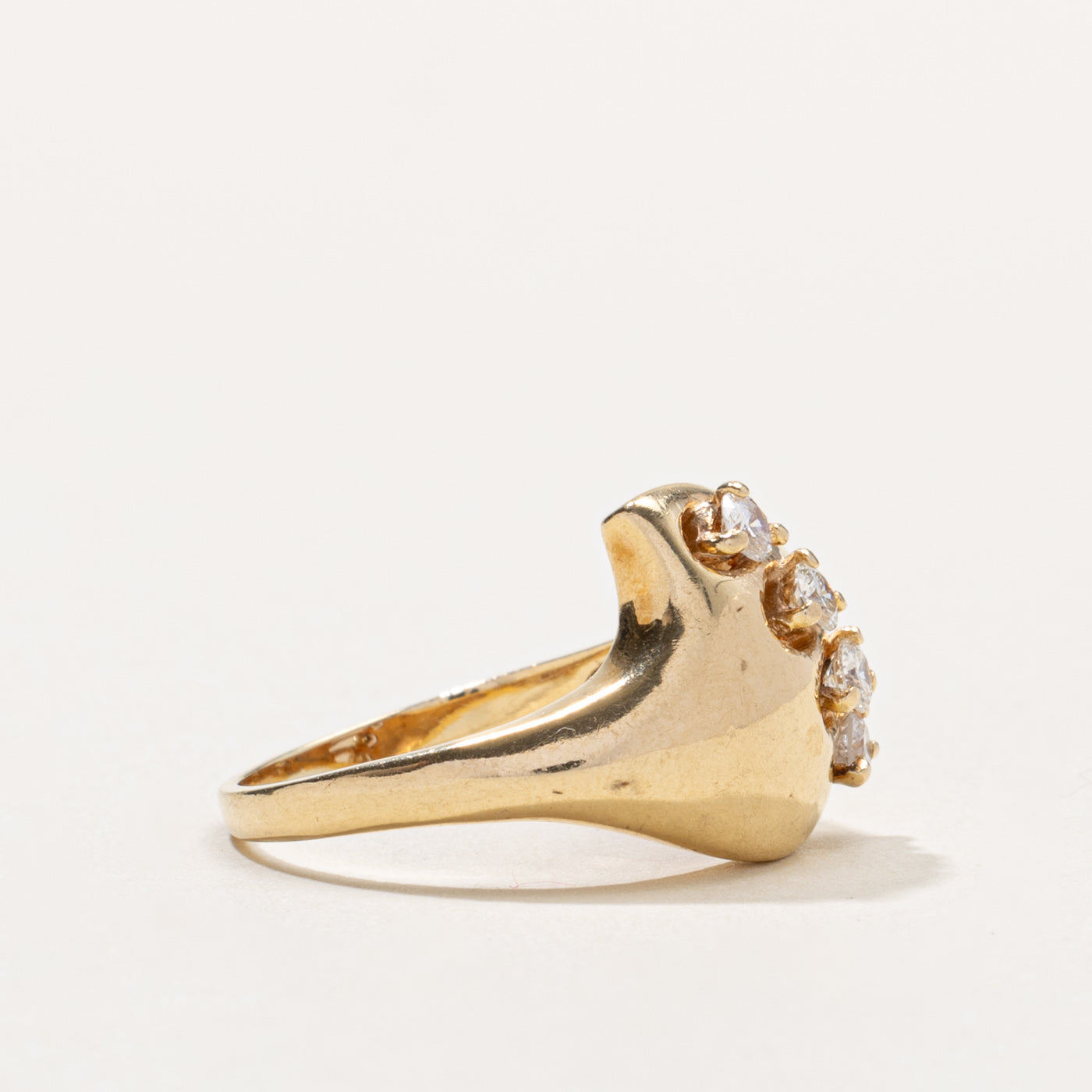 14k Diamond Abstract Comet Dome Ring | 0.40ctw | SZ 7.75