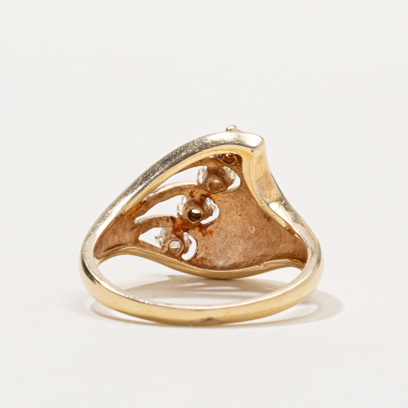14k Diamond Abstract Comet Dome Ring | 0.40ctw | SZ 7.75