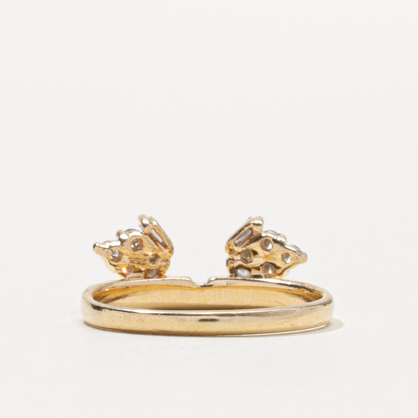 14k Diamond Leaf Cluster Contour Ring | 0.21ctw | SZ 5.5