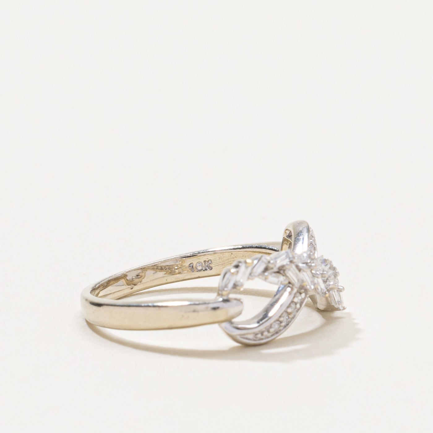 10k Baguette Cut Diamond Infinity Ring | 0.20ctw | SZ 5