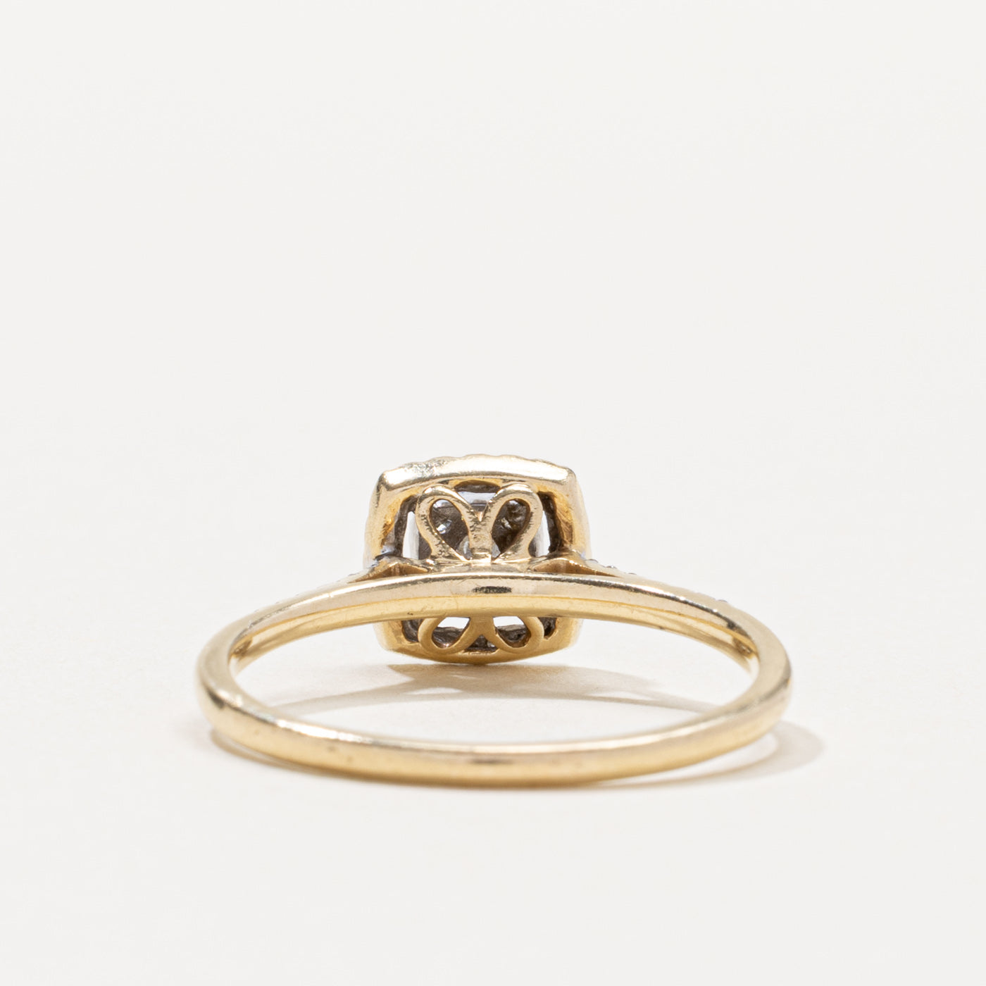 10k Diamond Soft Square Halo Ring | 0.34ctw | SZ 9