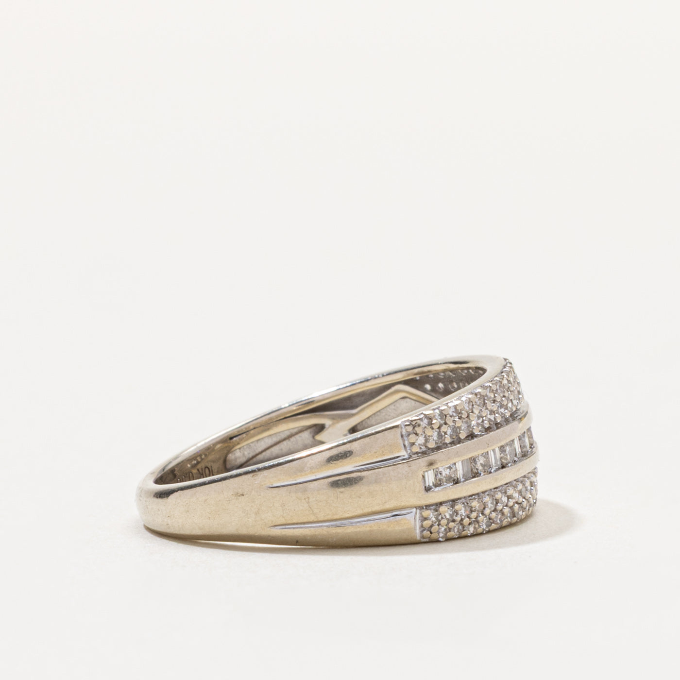 10k Channel Set Diamond Multi Row Ring | 0.50ctw | SZ 7.5