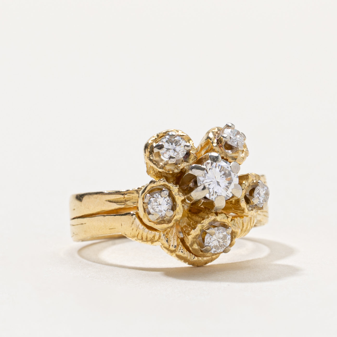 18k Diamond Cluster Openwork Cocktail Ring | 0.45ctw | SZ 5