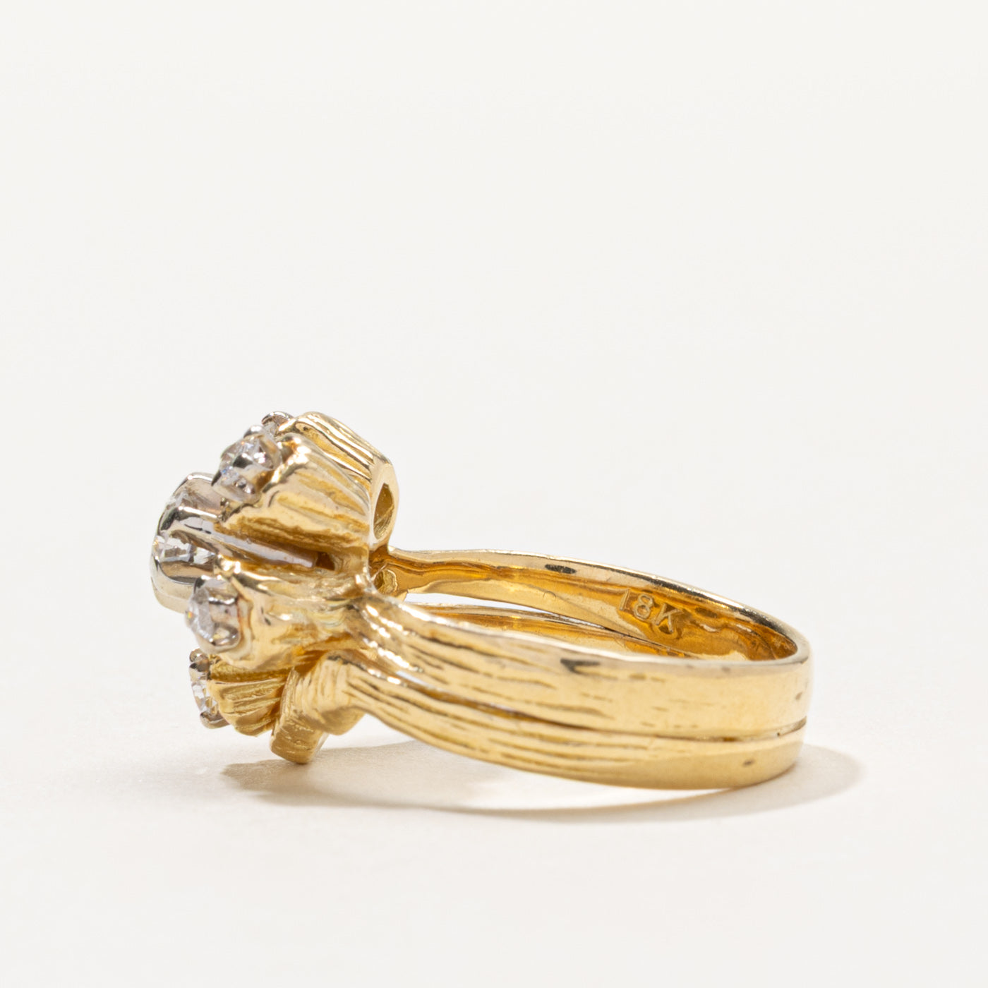 18k Diamond Cluster Openwork Cocktail Ring | 0.45ctw | SZ 5