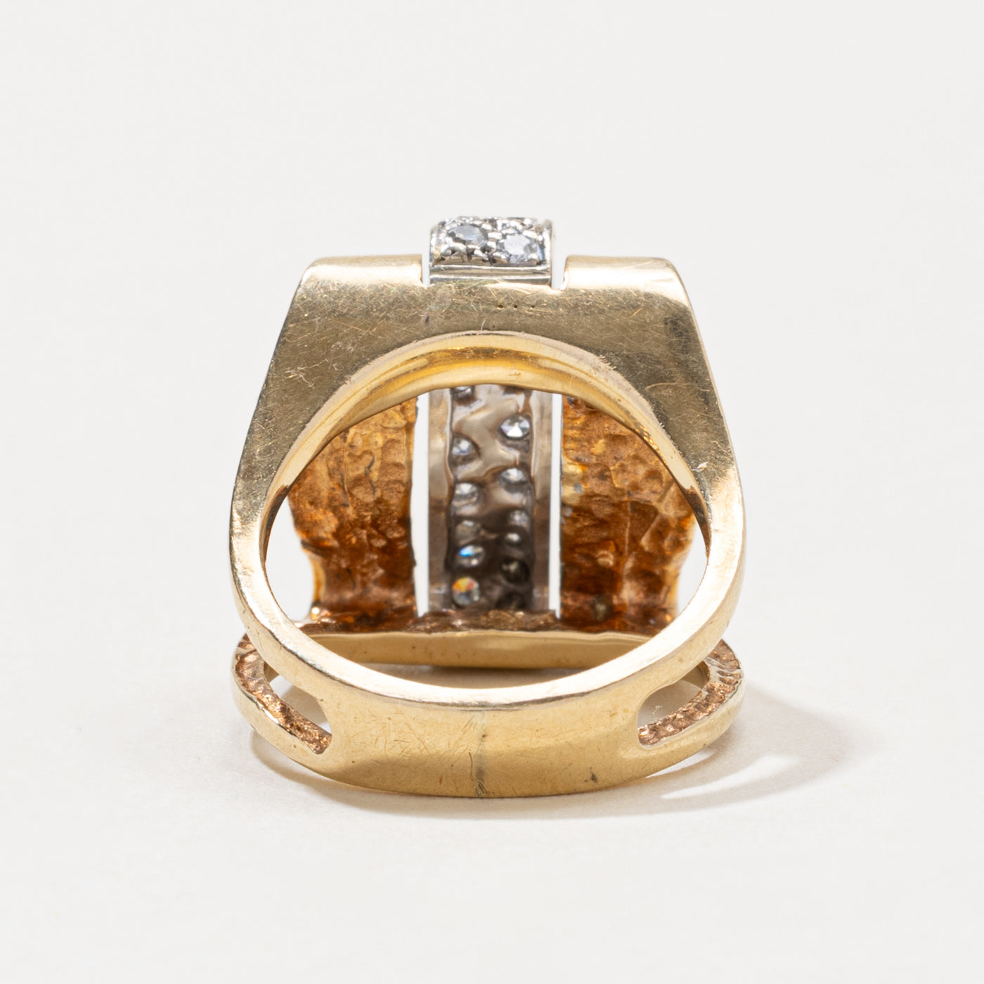 14k Pave Diamond Abstract Cocktail Ring | 0.30ctw | SZ 3.75
