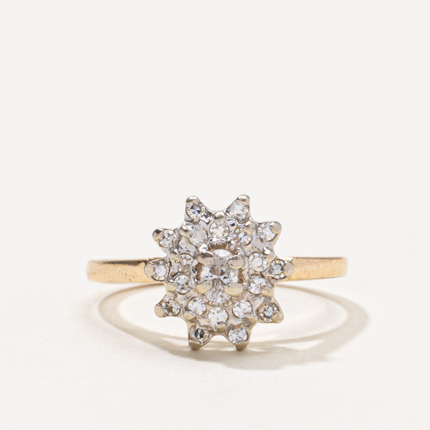 14k Diamond Petal Cluster Ring | 0.25ctw | SZ 4.75