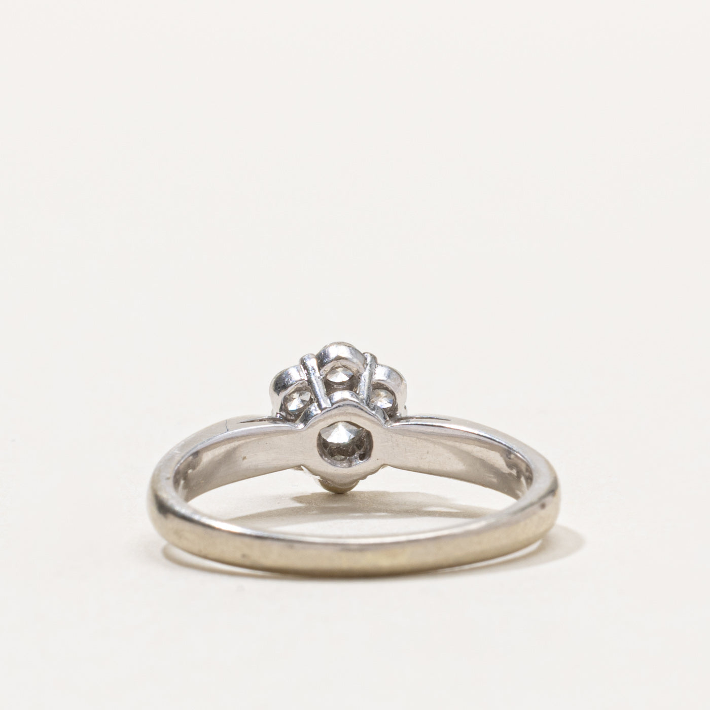 14k Diamond Daisy Cluster Reverse Tapered Ring | 0.50ctw | SZ 7.5