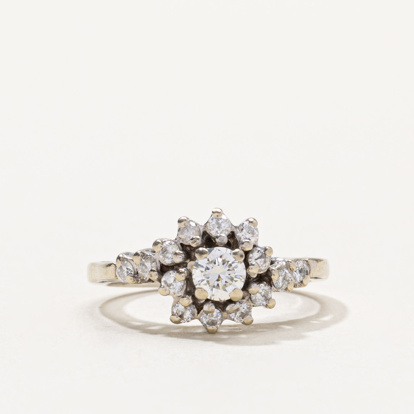 14k Diamond Spiral Cluster Ring | 0.50ctw | SZ 4.25