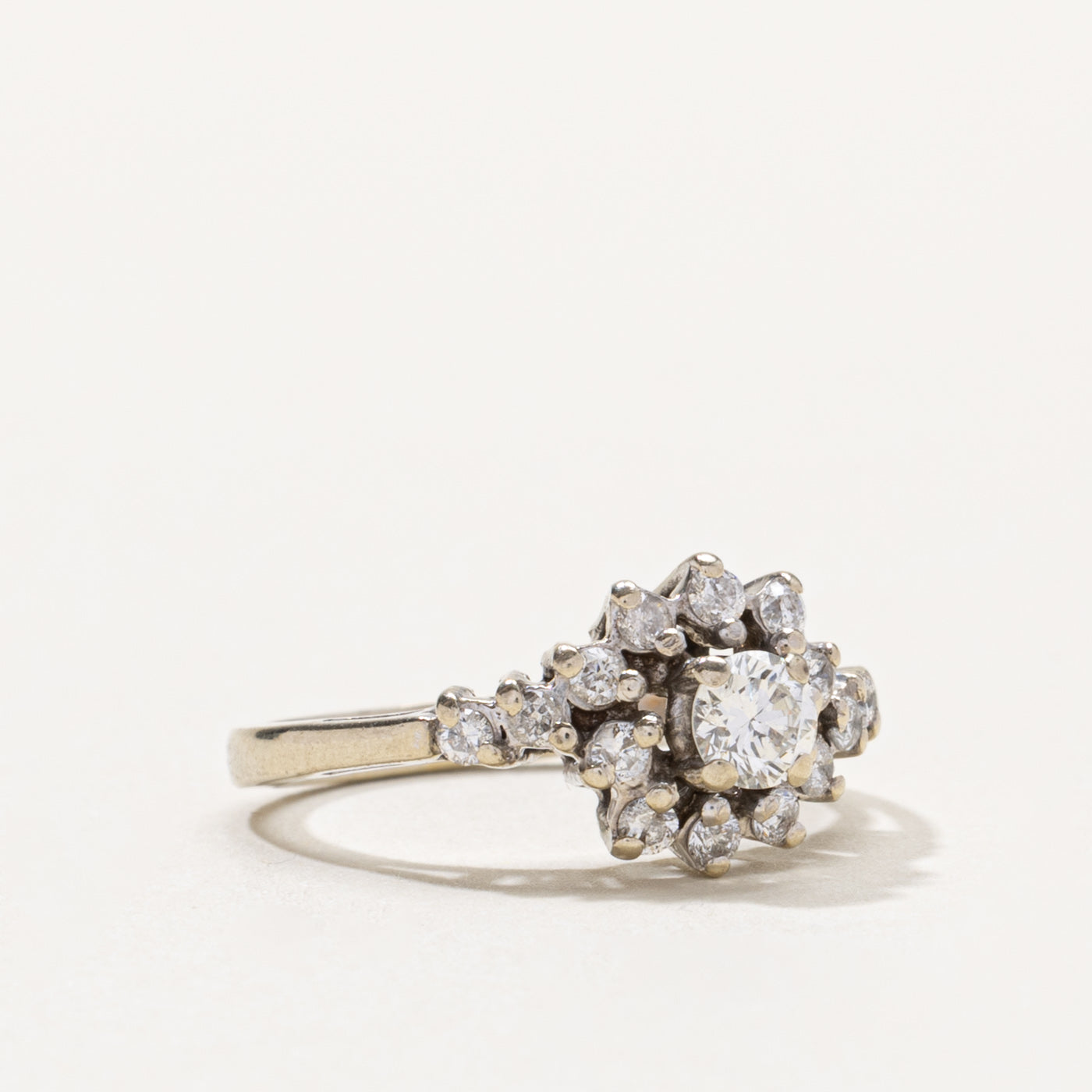 14k Diamond Spiral Cluster Ring | 0.50ctw | SZ 4.25