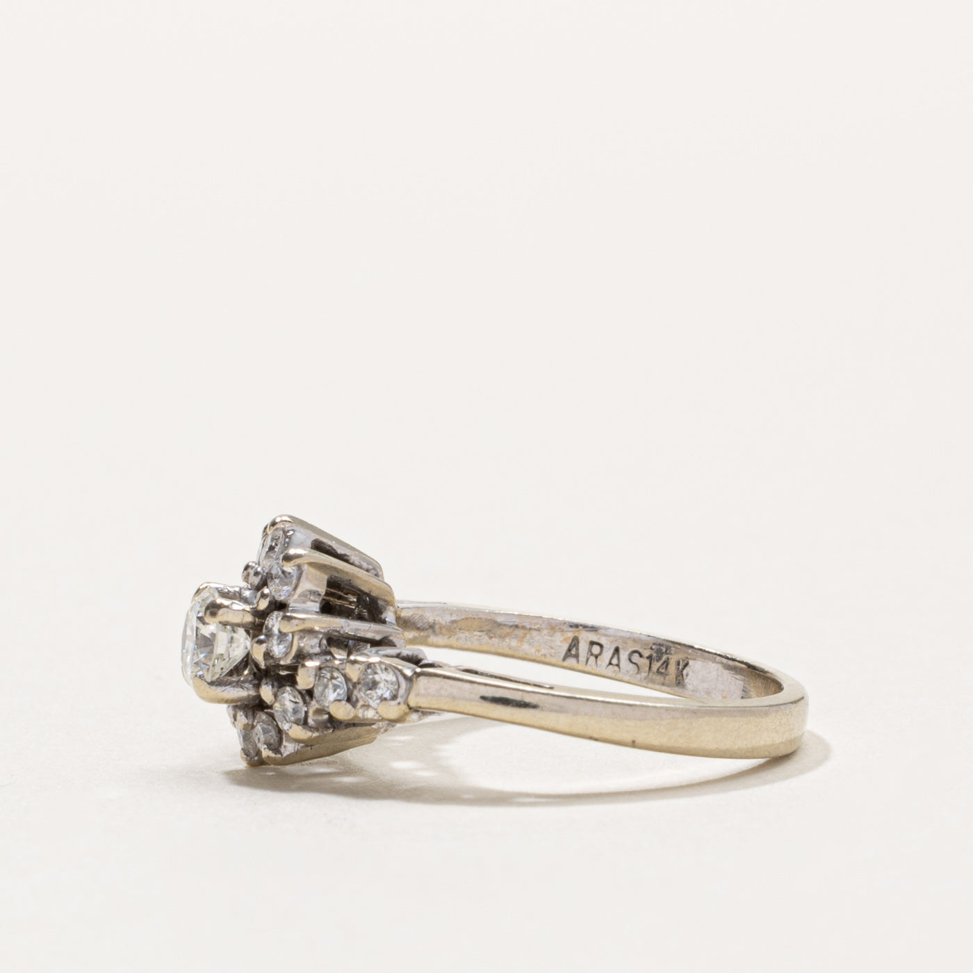 14k Diamond Spiral Cluster Ring | 0.50ctw | SZ 4.25
