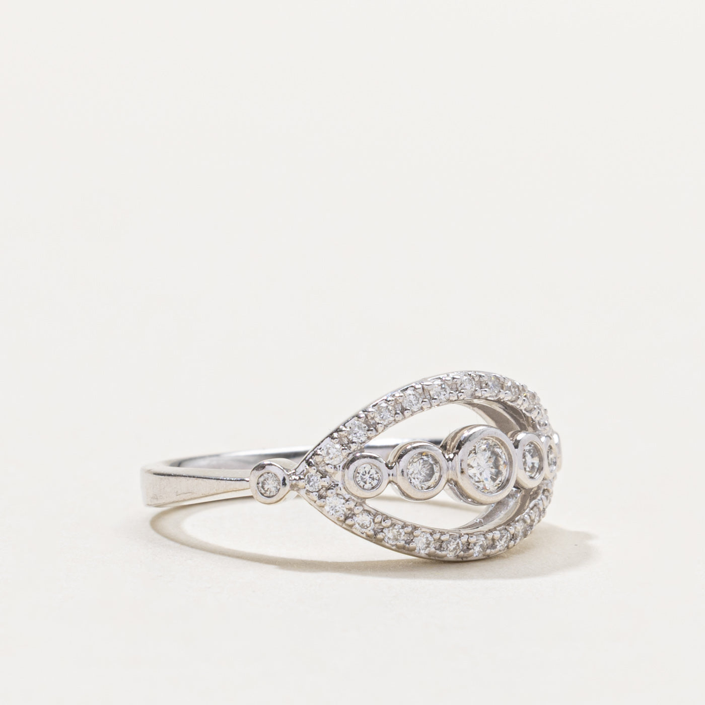 14k Diamond Openwork Eye Ring | 0.34ctw | SZ 6.75