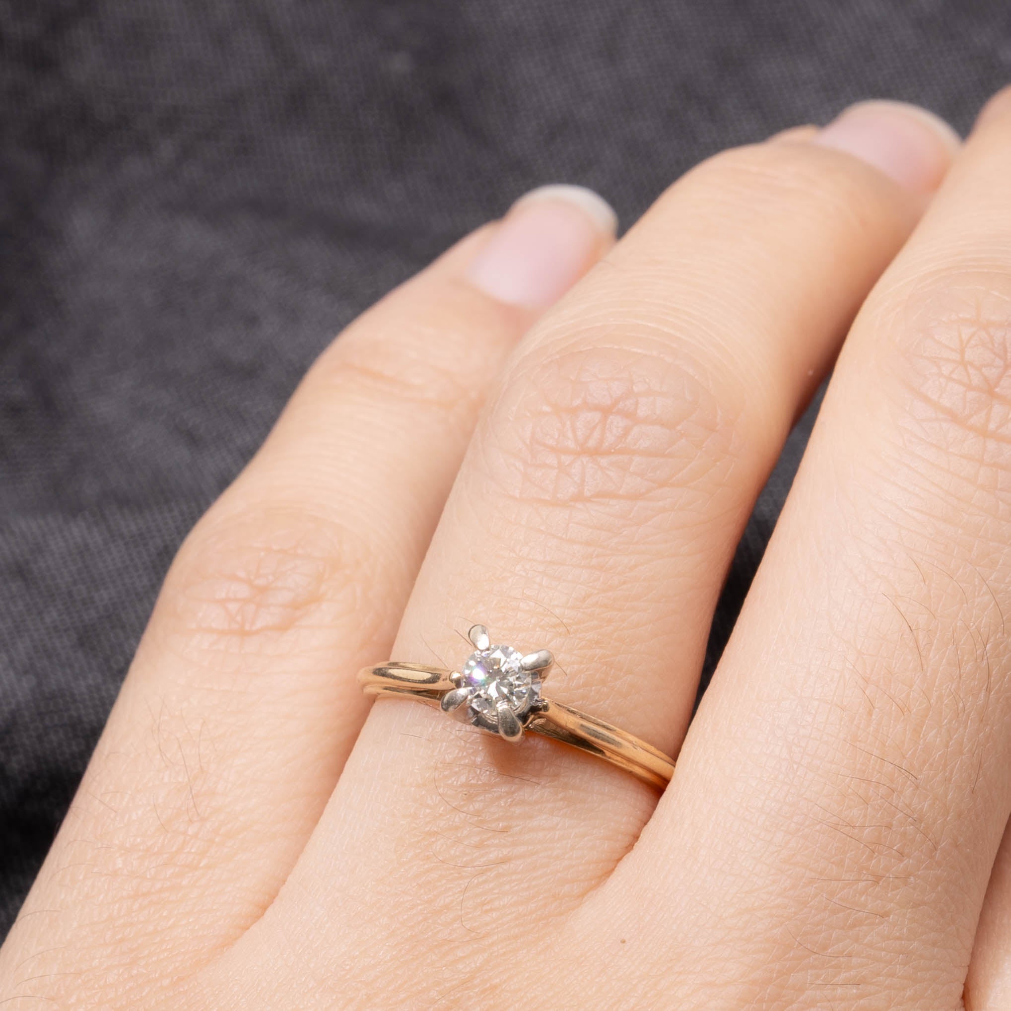 14k Solitaire Diamond Engagement Ring | 0.20ct | SZ 6.25