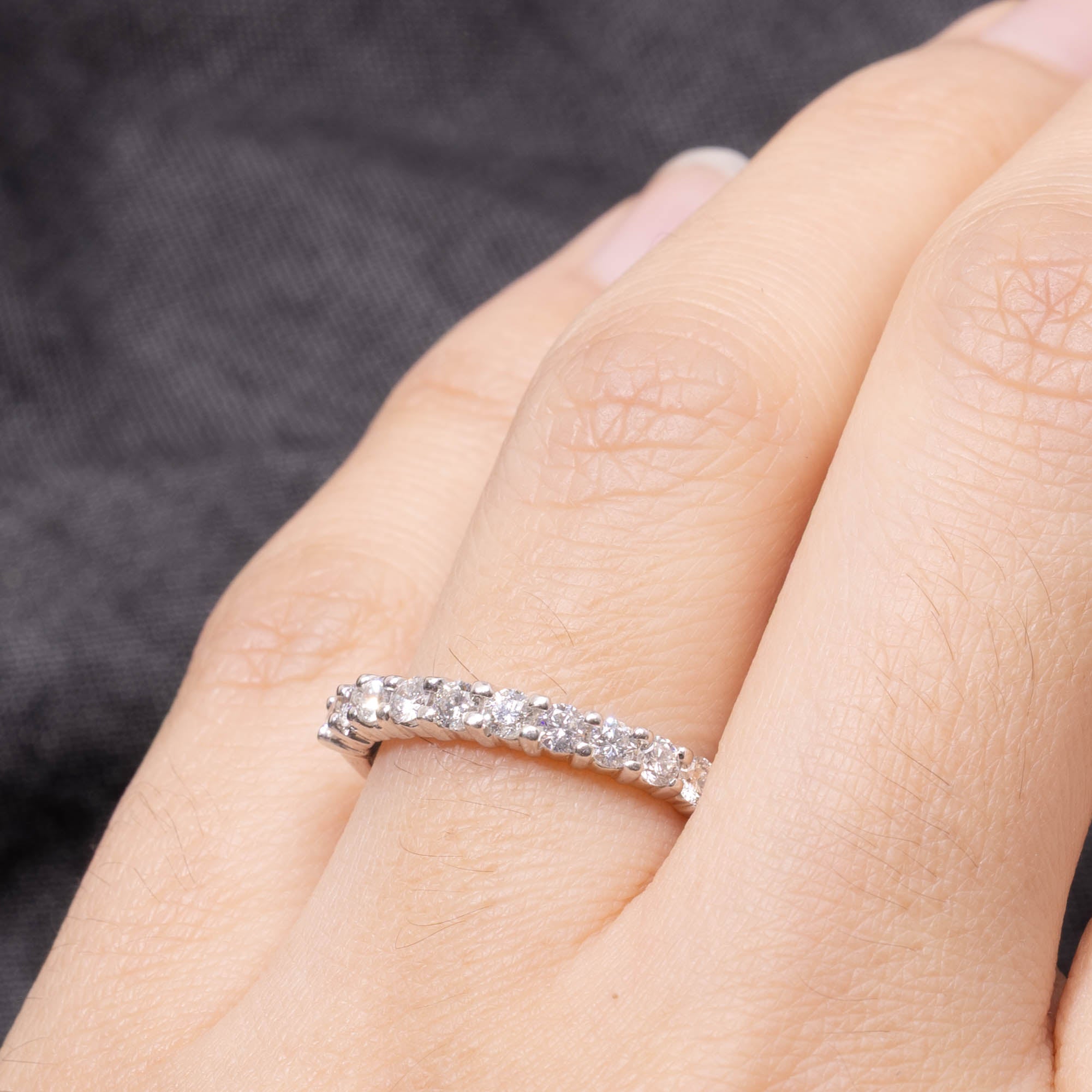 14k Semi-Eternity Diamond Plain Ring | 0.50ctw | 3mm | SZ 6.75