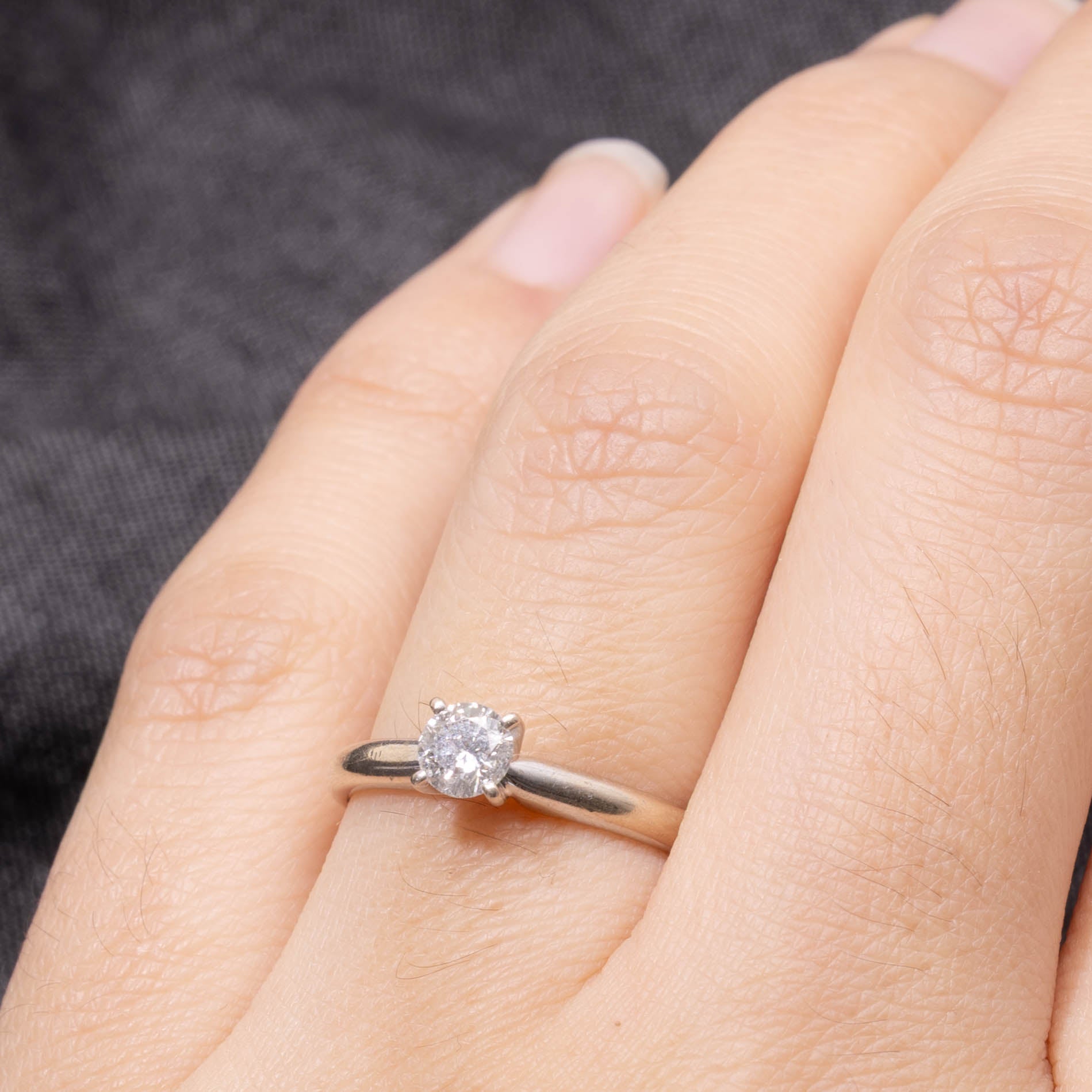 14k Solitaire Diamond Engagement Ring | 0.34ct I1 H/I | SZ 6