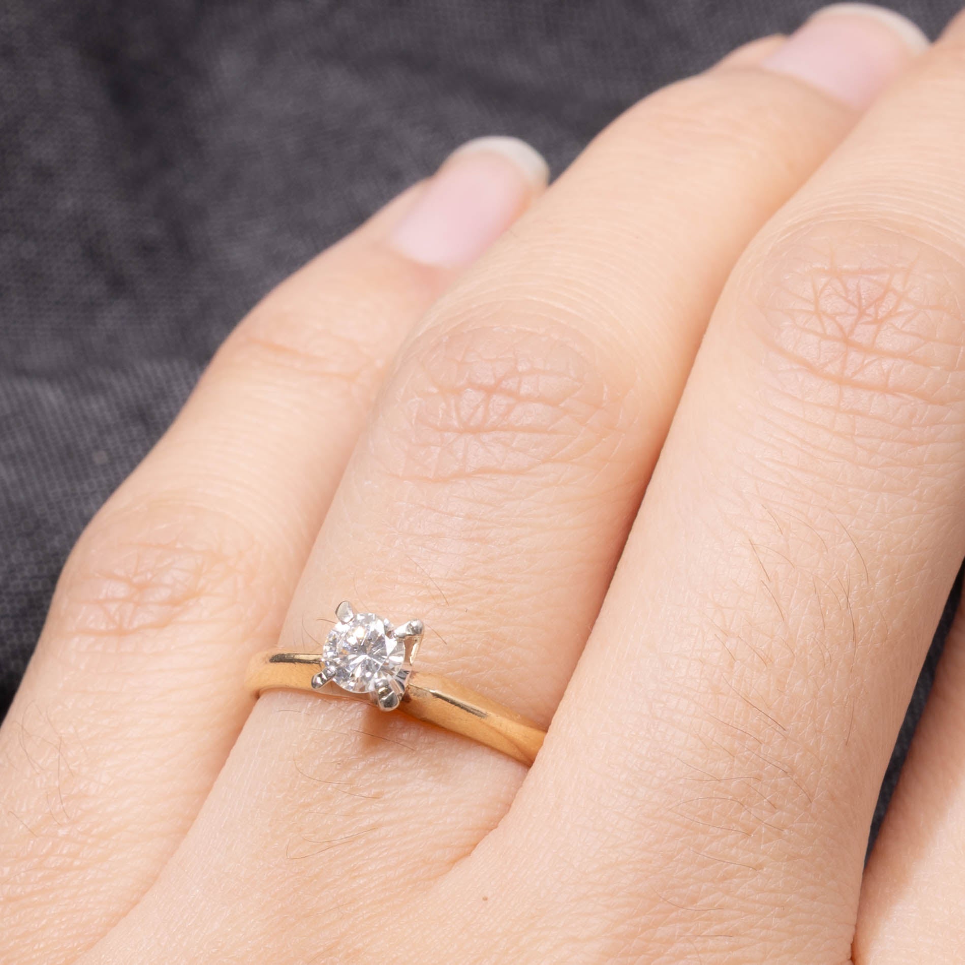 14k Solitaire Diamond Engagement Ring | 0.30ct VS2 H/I | SZ 5.75