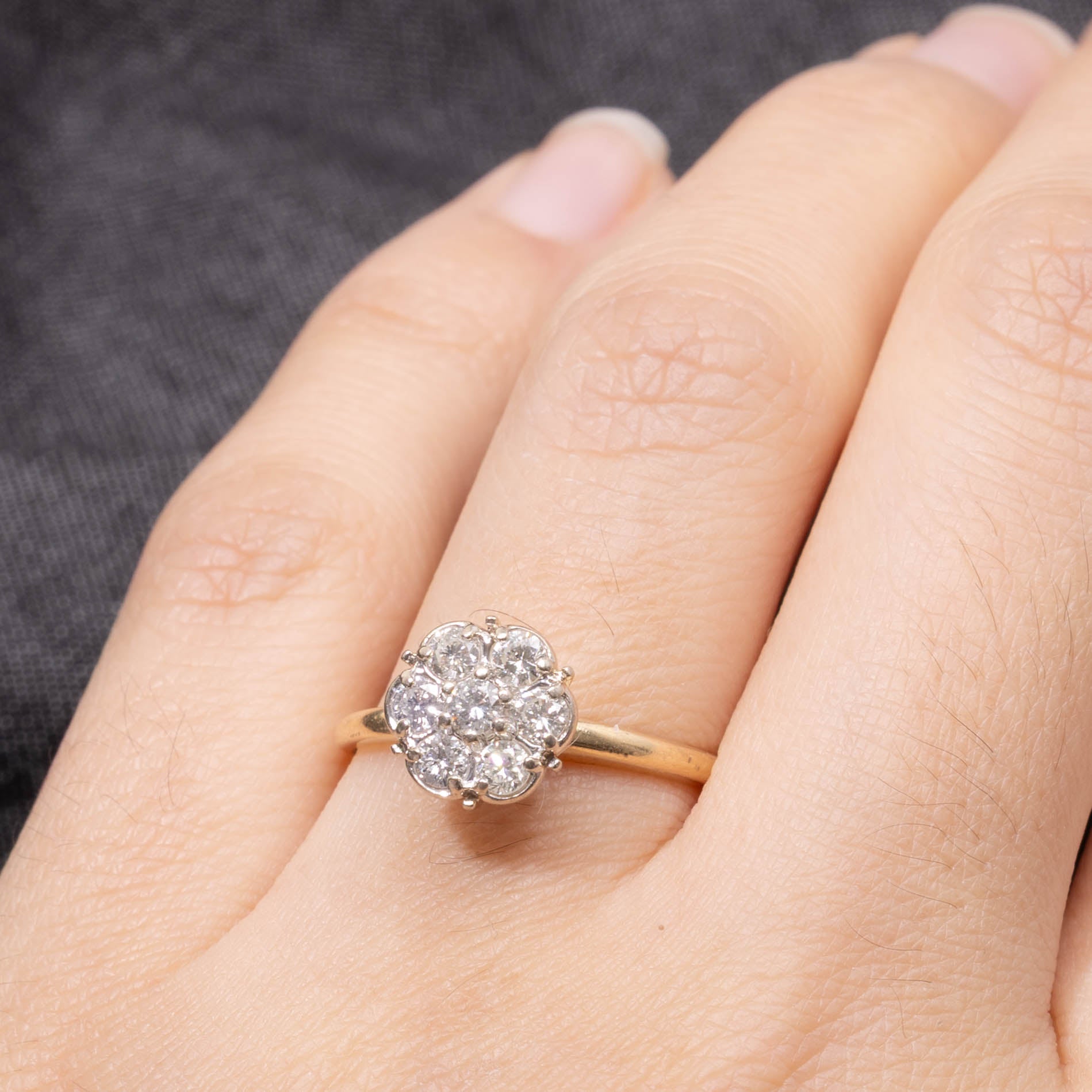 14k Diamond Daisy Cluster Ring | 0.50ctw | SZ 7.5