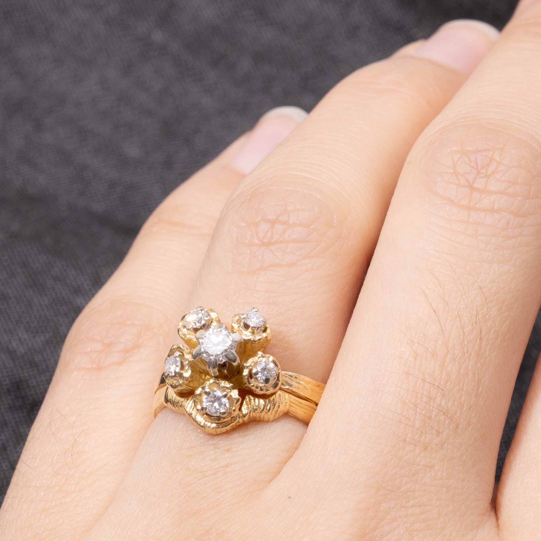 18k Diamond Cluster Openwork Cocktail Ring | 0.45ctw | SZ 5