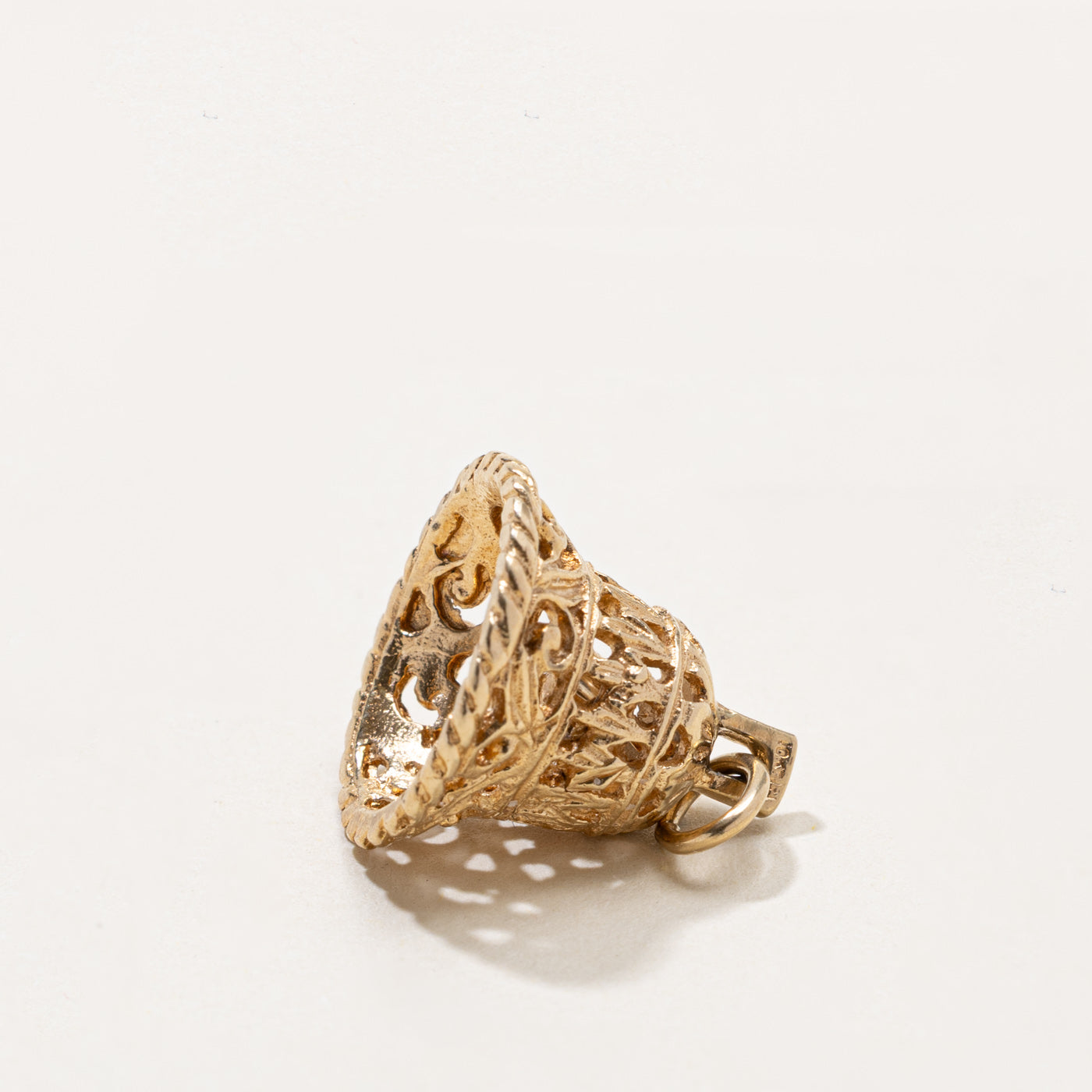 10k Ornate Openwork Bell Charm
