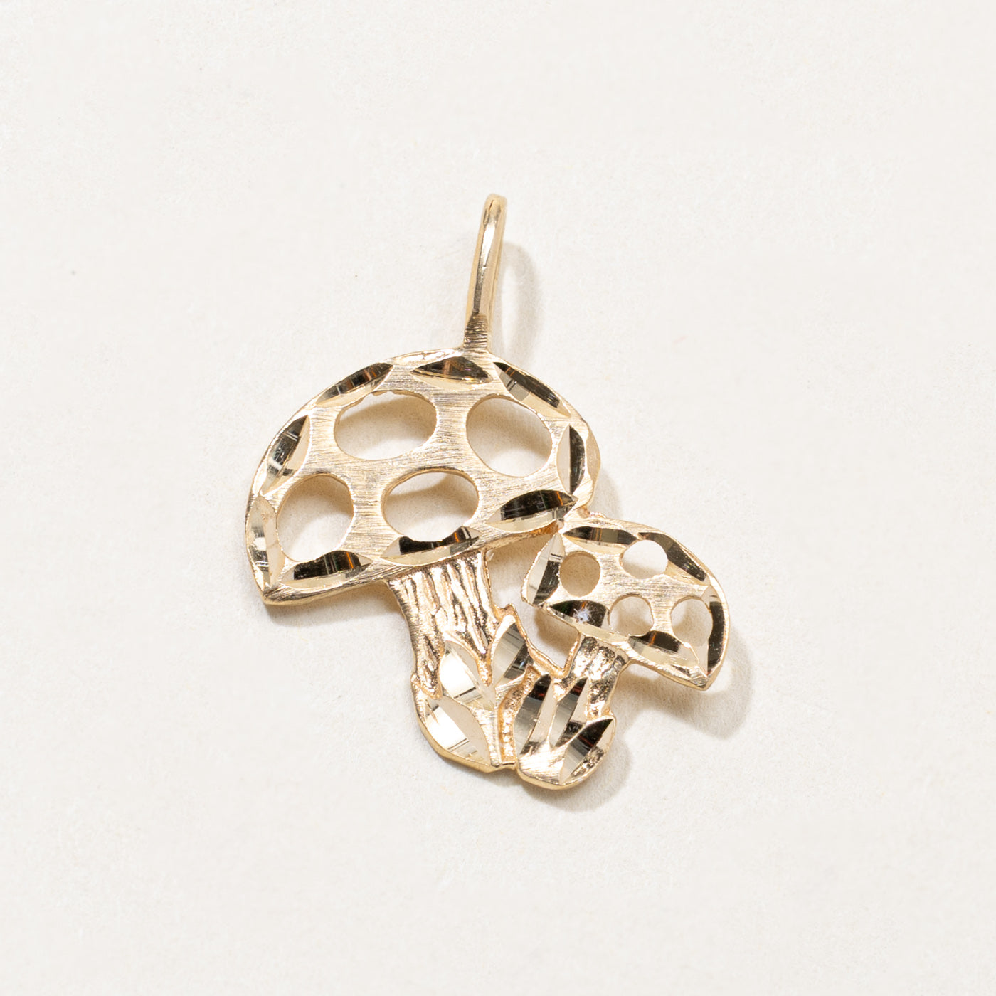 14k Mushroom Openwork Charm