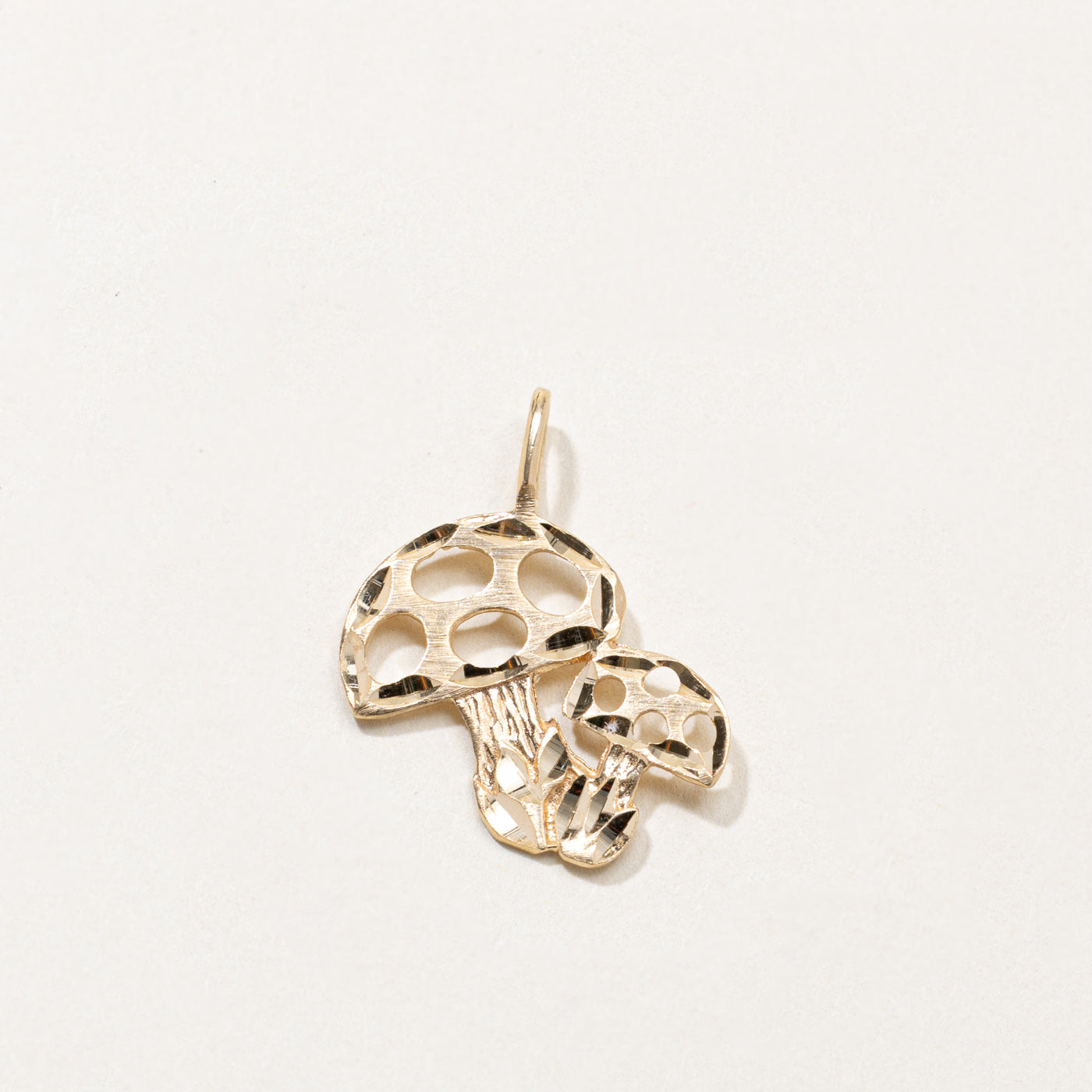 14k Mushroom Openwork Charm