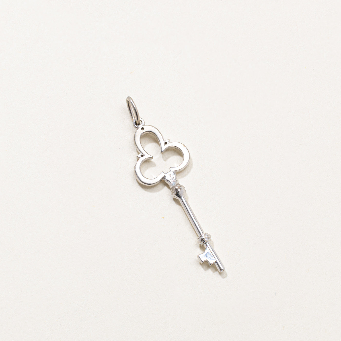 10k White Gold Key Charm