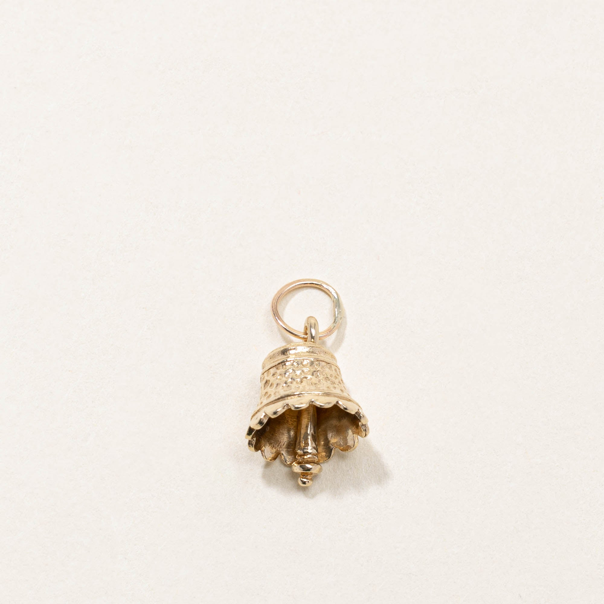 10k Textured Bell Charm