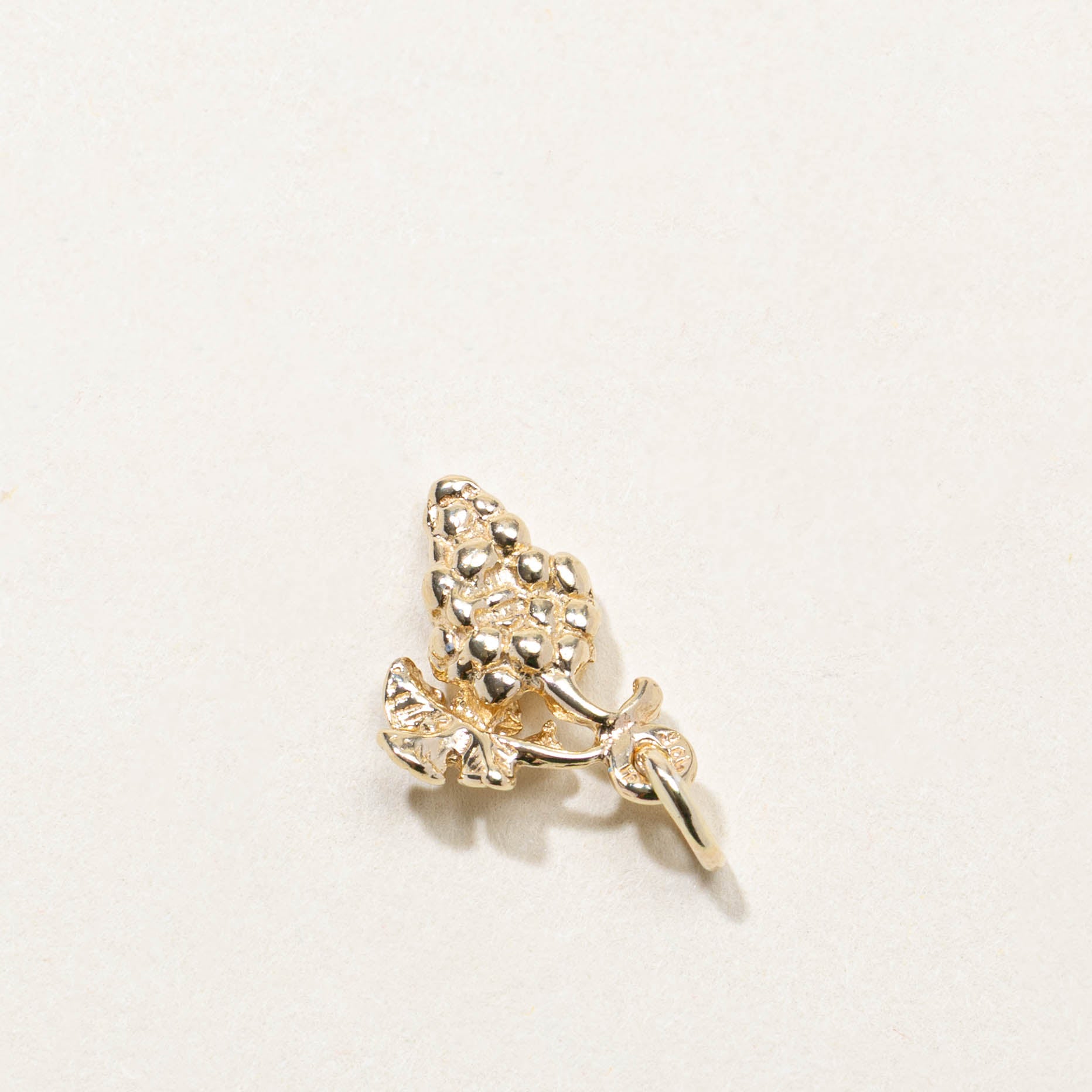 9k Grape Leaf Charm
