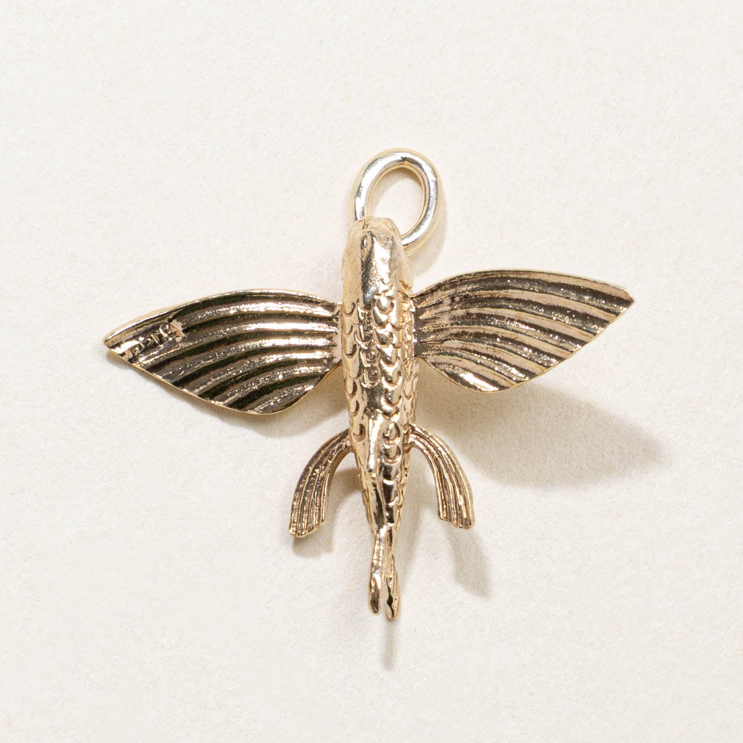 9k Flying Fish Charm Pendant