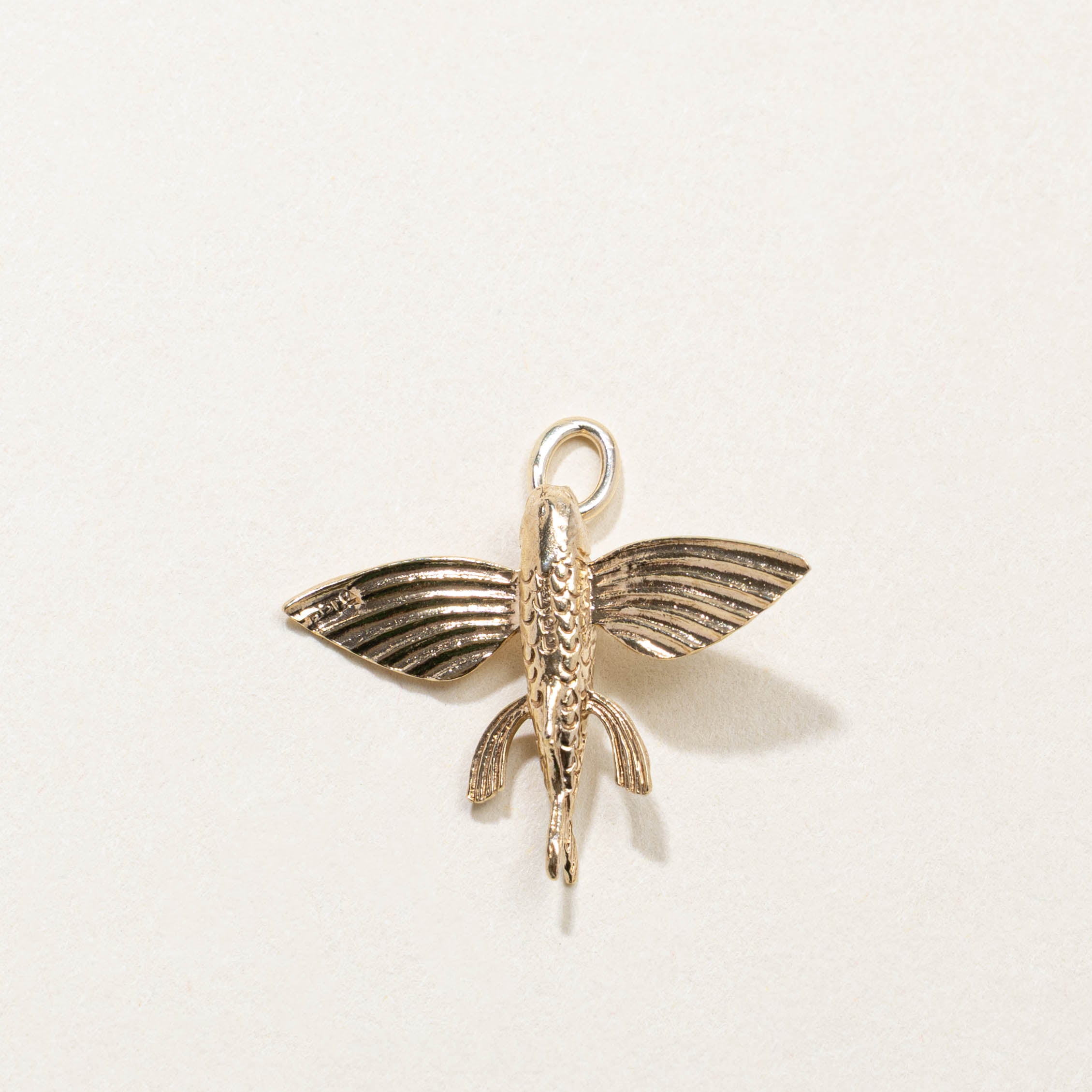 9k Flying Fish Charm Pendant