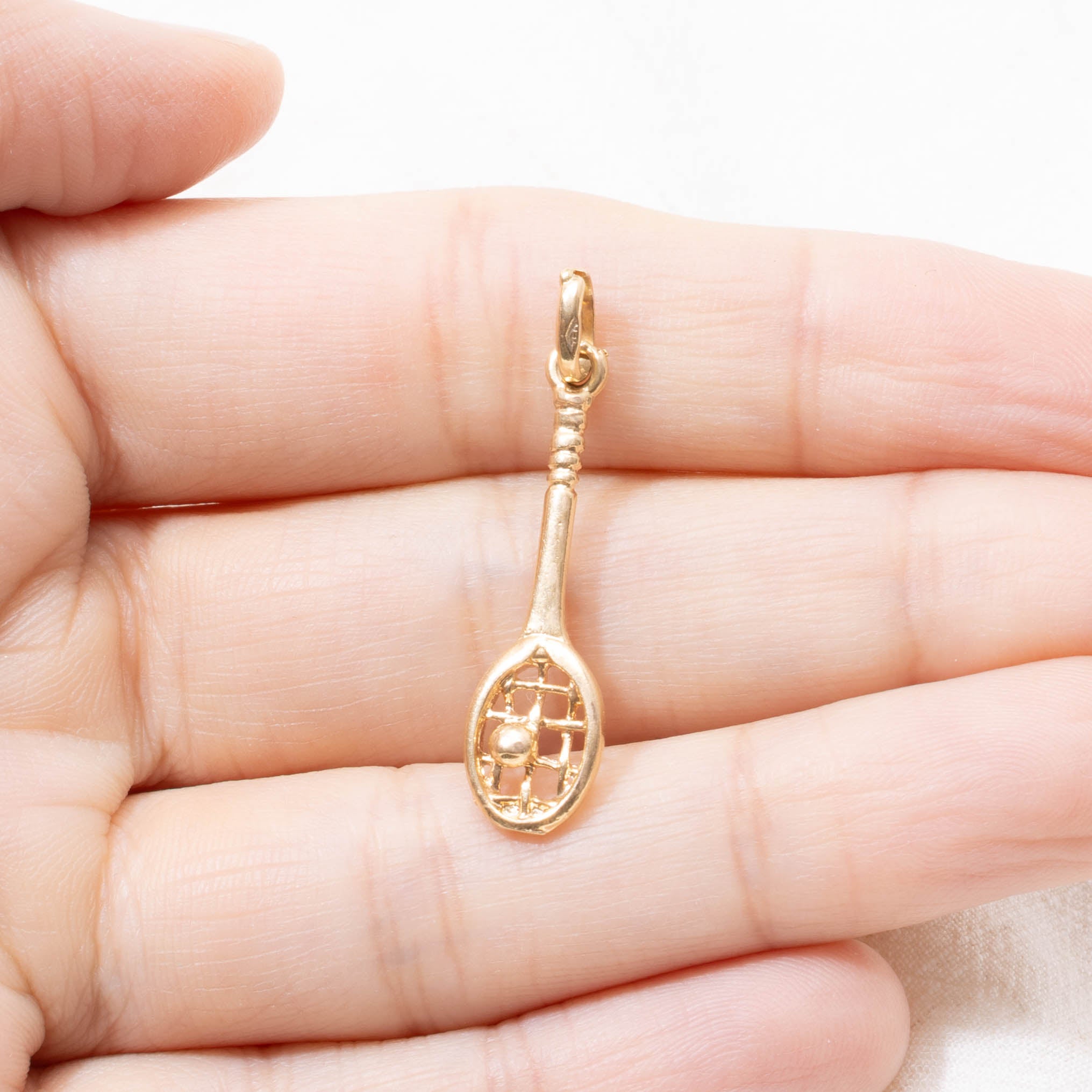 18k Tennis Racket Charm