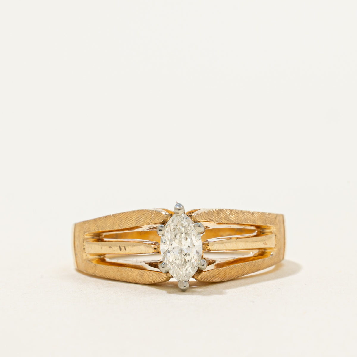 14k Marquise Cut Diamond Open Shank Ring | 0.26ct | SZ 6.25