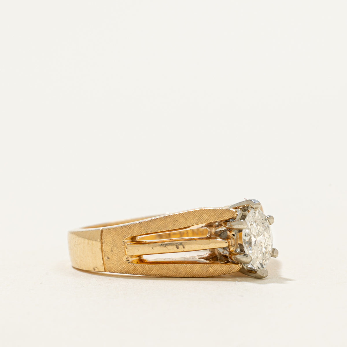 14k Marquise Cut Diamond Open Shank Ring | 0.26ct | SZ 6.25
