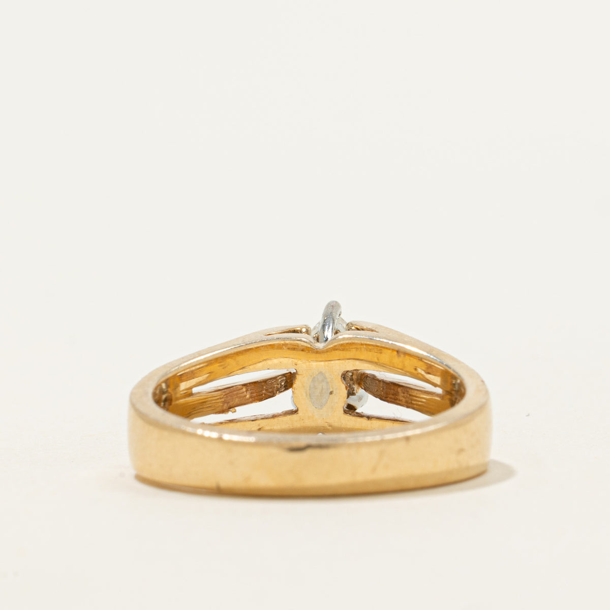 14k Marquise Cut Diamond Open Shank Ring | 0.26ct | SZ 6.25