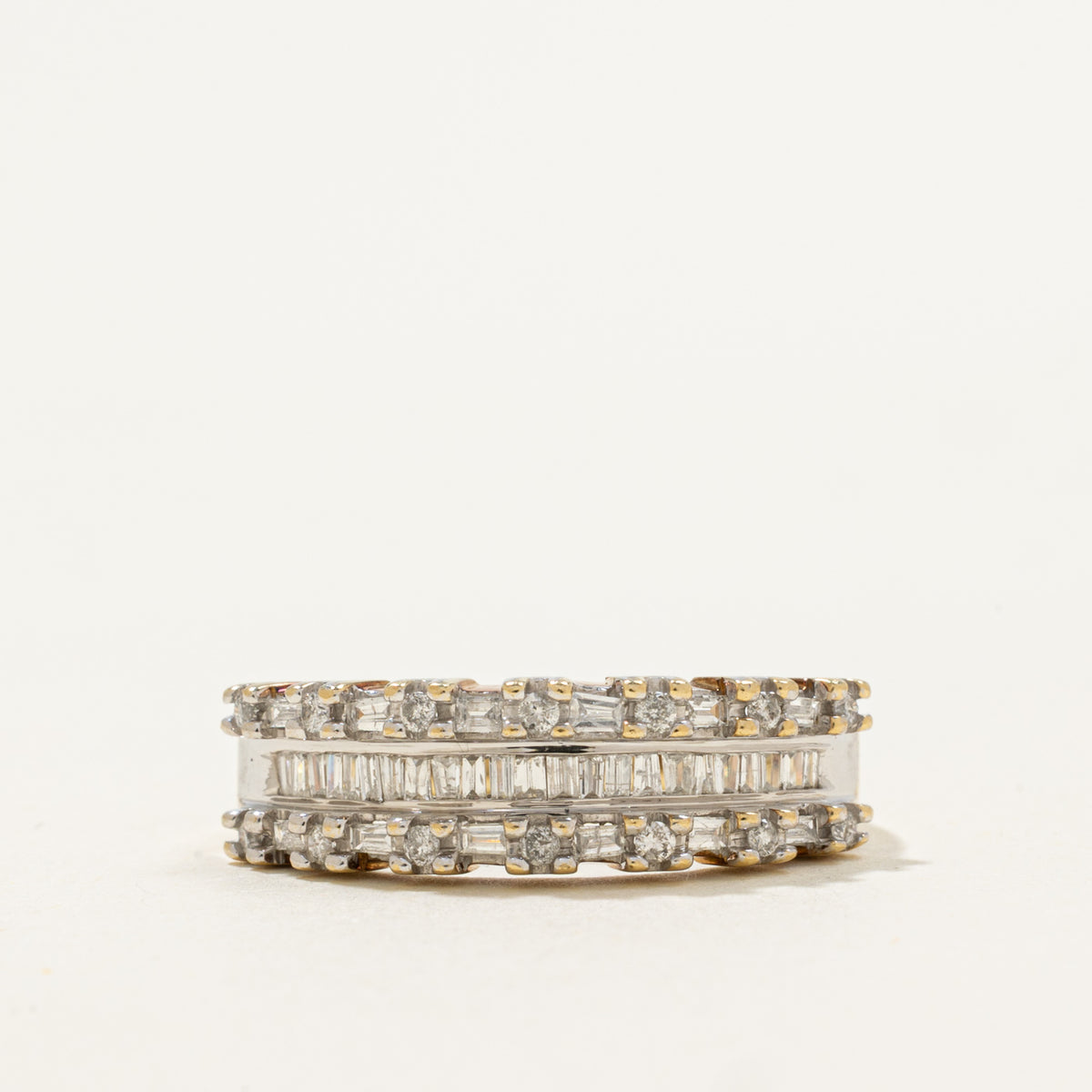 10k Multi Cut Multi Row Diamond Band | 0.42ctw | SZ 8