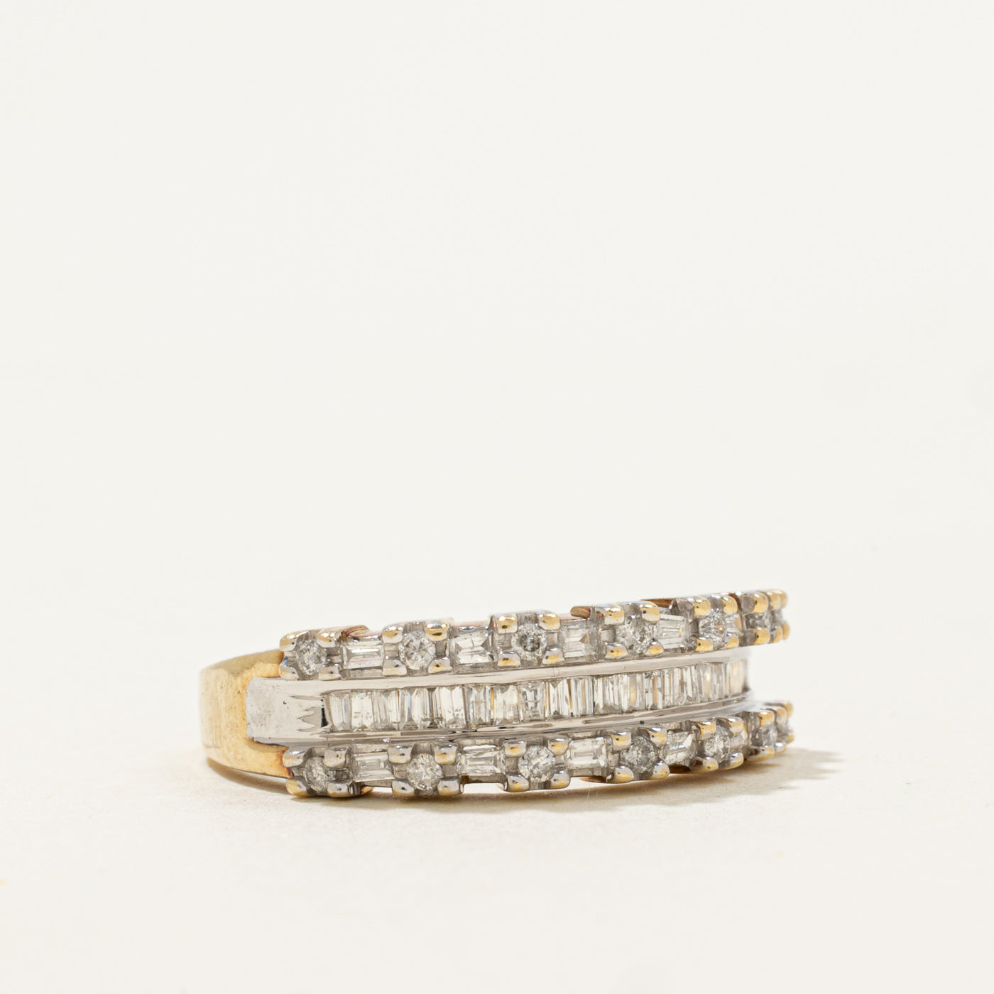 10k Multi Cut Multi Row Diamond Band | 0.42ctw | SZ 8