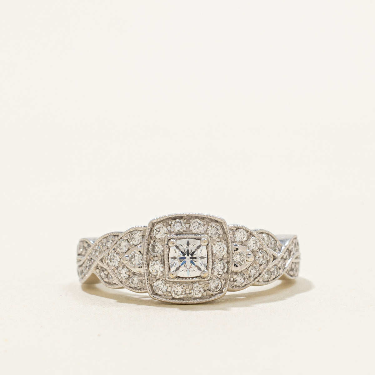 14k Diamond Halo Accented Ring | 0.46ctw | SZ 6.75