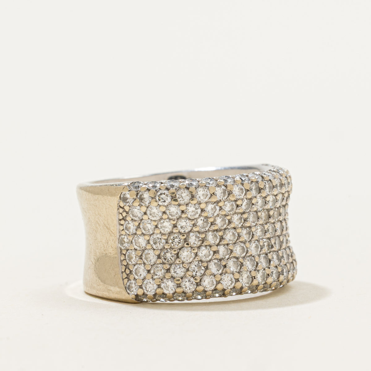 14k Pavé Set Diamond Wide Band | 1.40ctw | 11.30mm | SZ 6