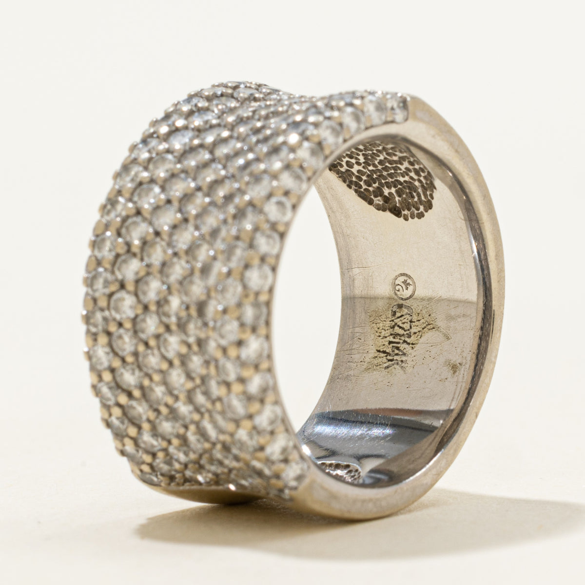 14k Pavé Set Diamond Wide Band | 1.40ctw | 11.30mm | SZ 6