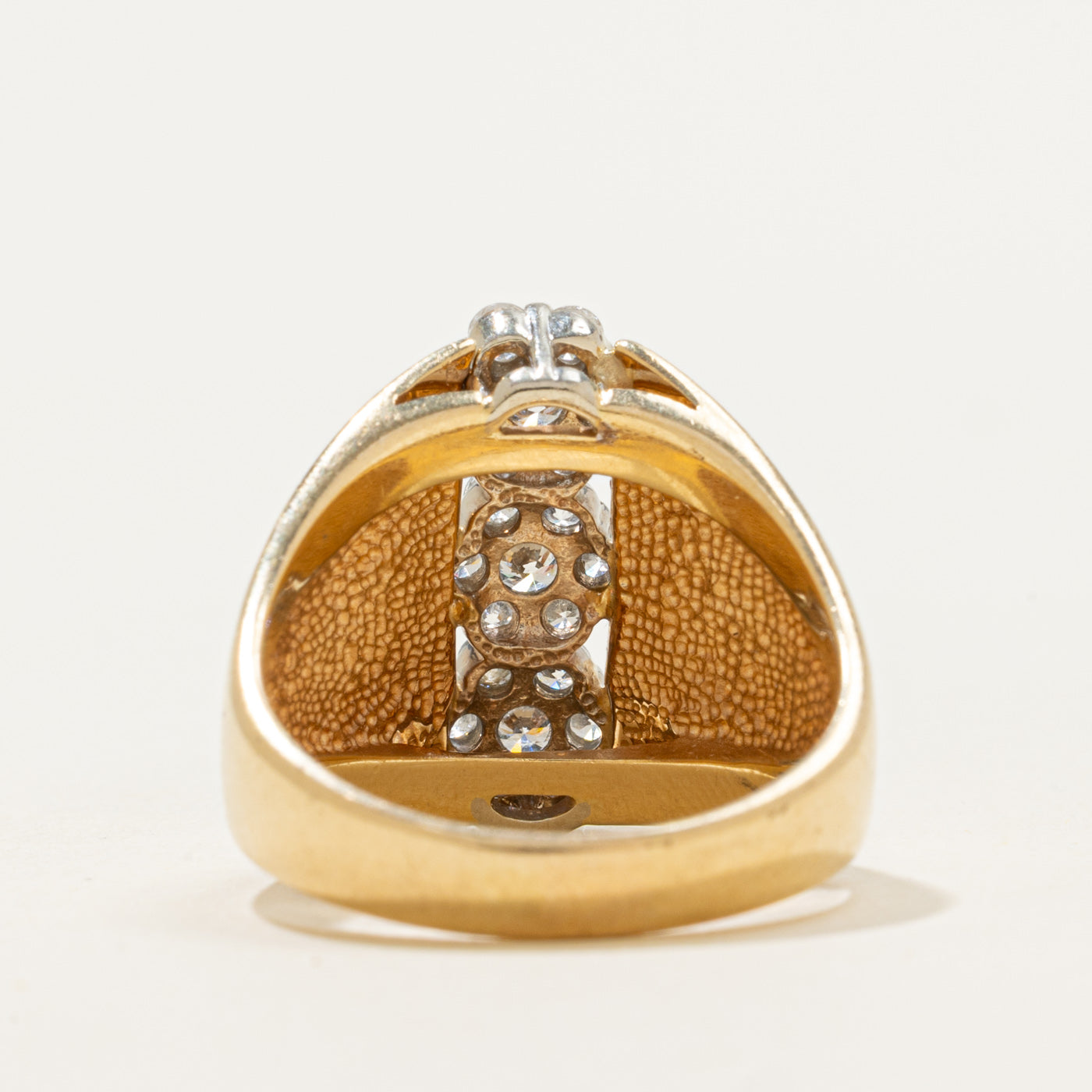 14k Diamond Floral Cluster Column Ring | 0.72ctw | SZ 8