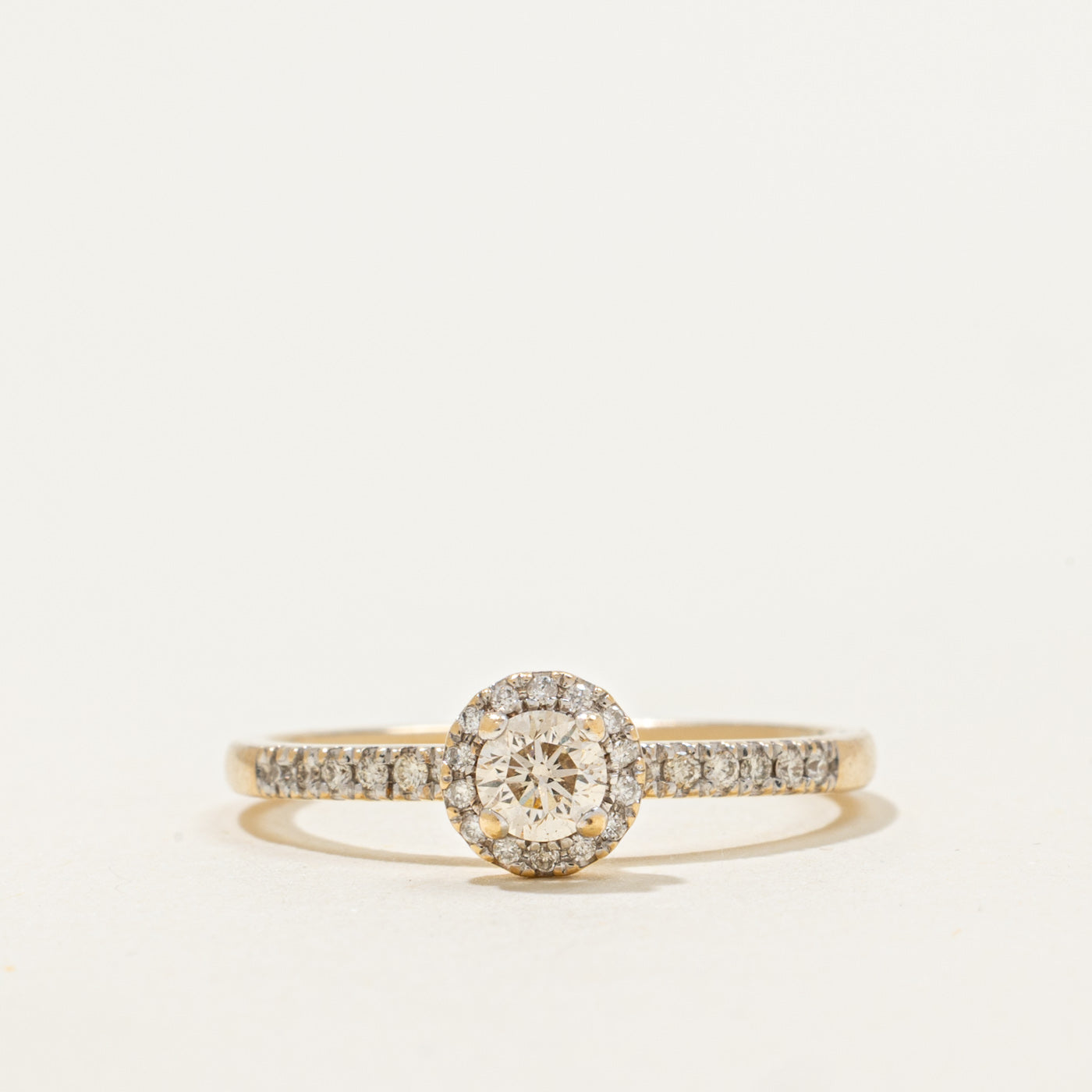 10k Diamond Halo Ring | 0.29ctw | SZ 6.75
