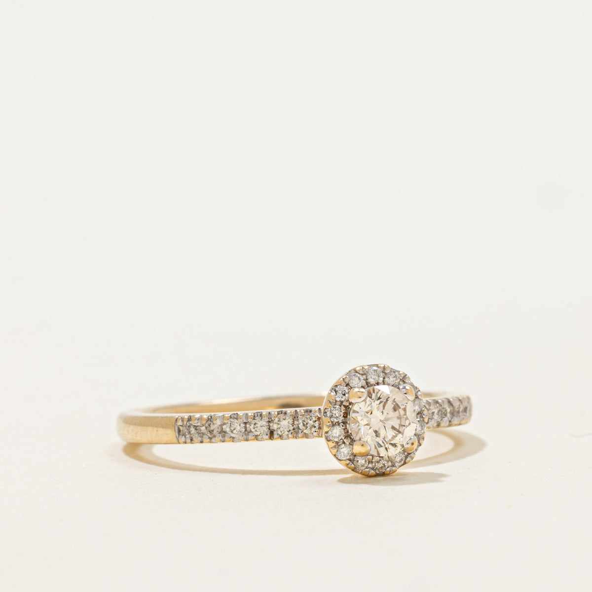 10k Diamond Halo Ring | 0.29ctw | SZ 6.75