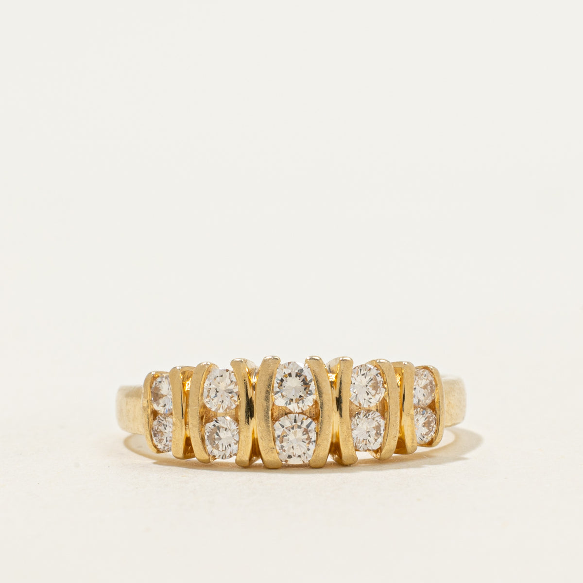 14k Multi Row Diamond Ring | 0.45ctw | SZ 7.25