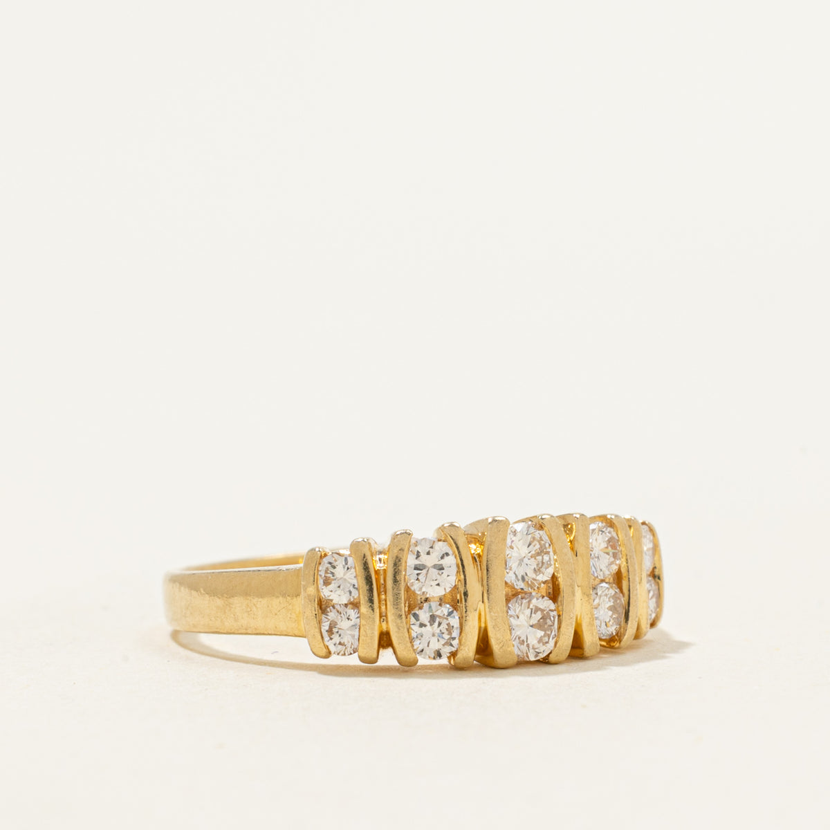 14k Multi Row Diamond Ring | 0.45ctw | SZ 7.25