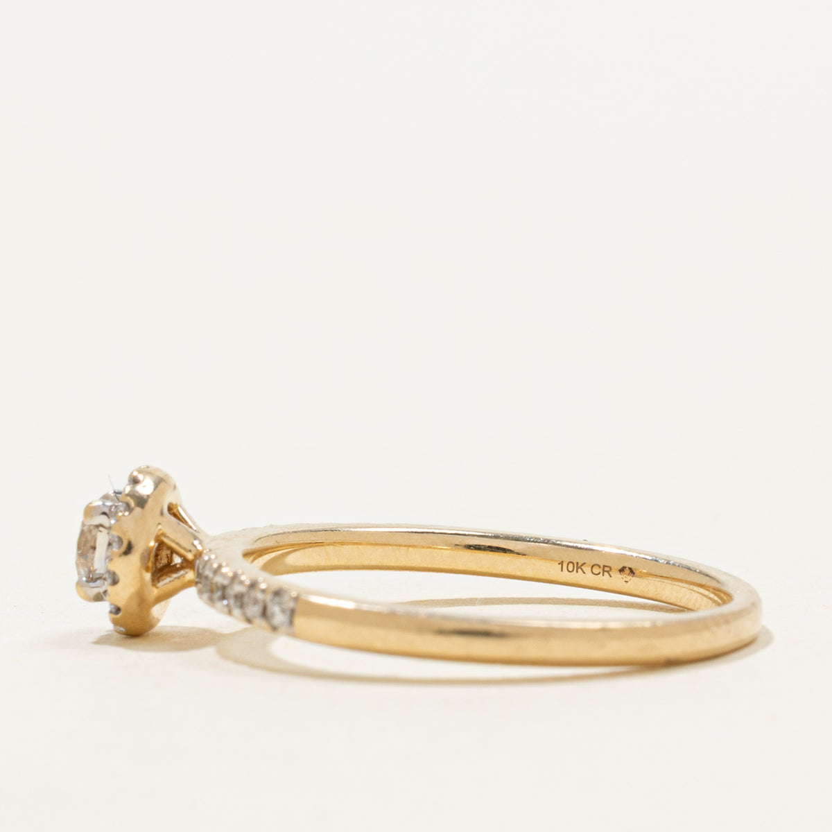 10k Diamond Halo Ring | 0.29ctw | SZ 6.75